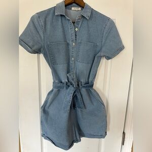 No Comment Denim Romper